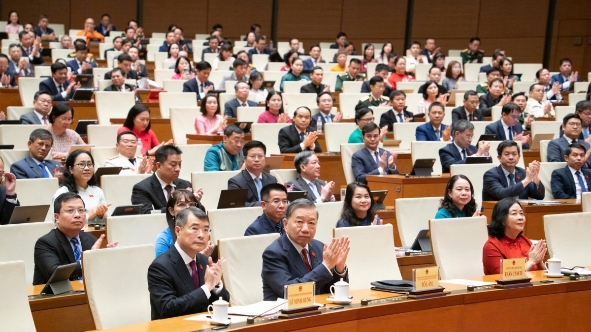 Các đại biểu tại phiên bế mạc Kỳ họp không thường lệ lần thứ Nhất, Quốc hội khóa XVI chiều ngày 24/8/2026. (Ảnh: Quốc hội)