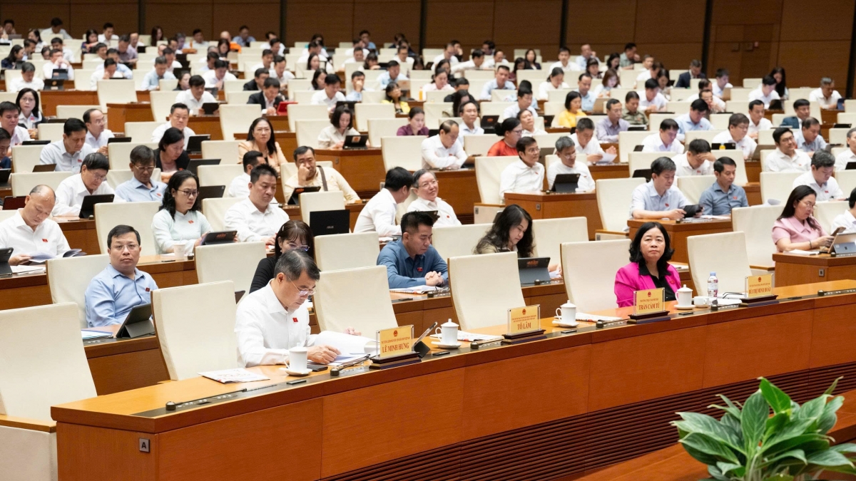 Các đại biểu tại hội trường Quốc hội sáng 24/8/2026. (Ảnh: Quốc hội)