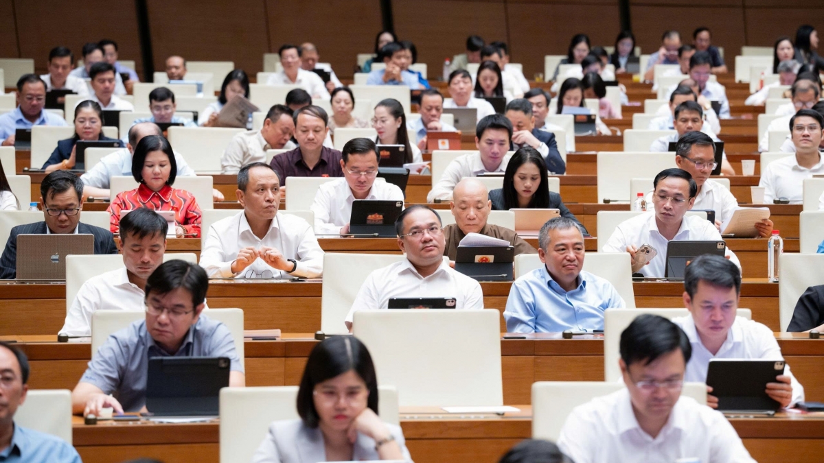 Đại biểu tại hội trường sáng 19/8. (Ảnh: Quốc hội)