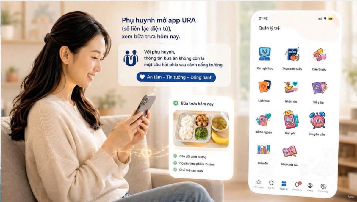 Phụ huynh có thể biết và kiểm chứng bữa ăn của con thông qua HanoiCheck
(Ảnh: Sở Khoa học và công nghệ Hà Nội)