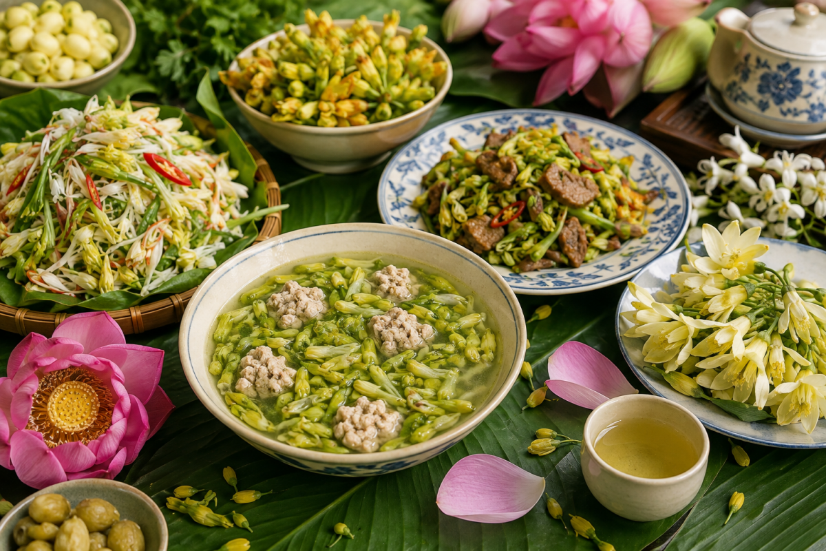 Một số loại hoa ăn được có thể được sử dụng như nguồn thực vật bổ sung,
giúp bữa ăn thêm đa dạng. (Ảnh minh họa A.I)