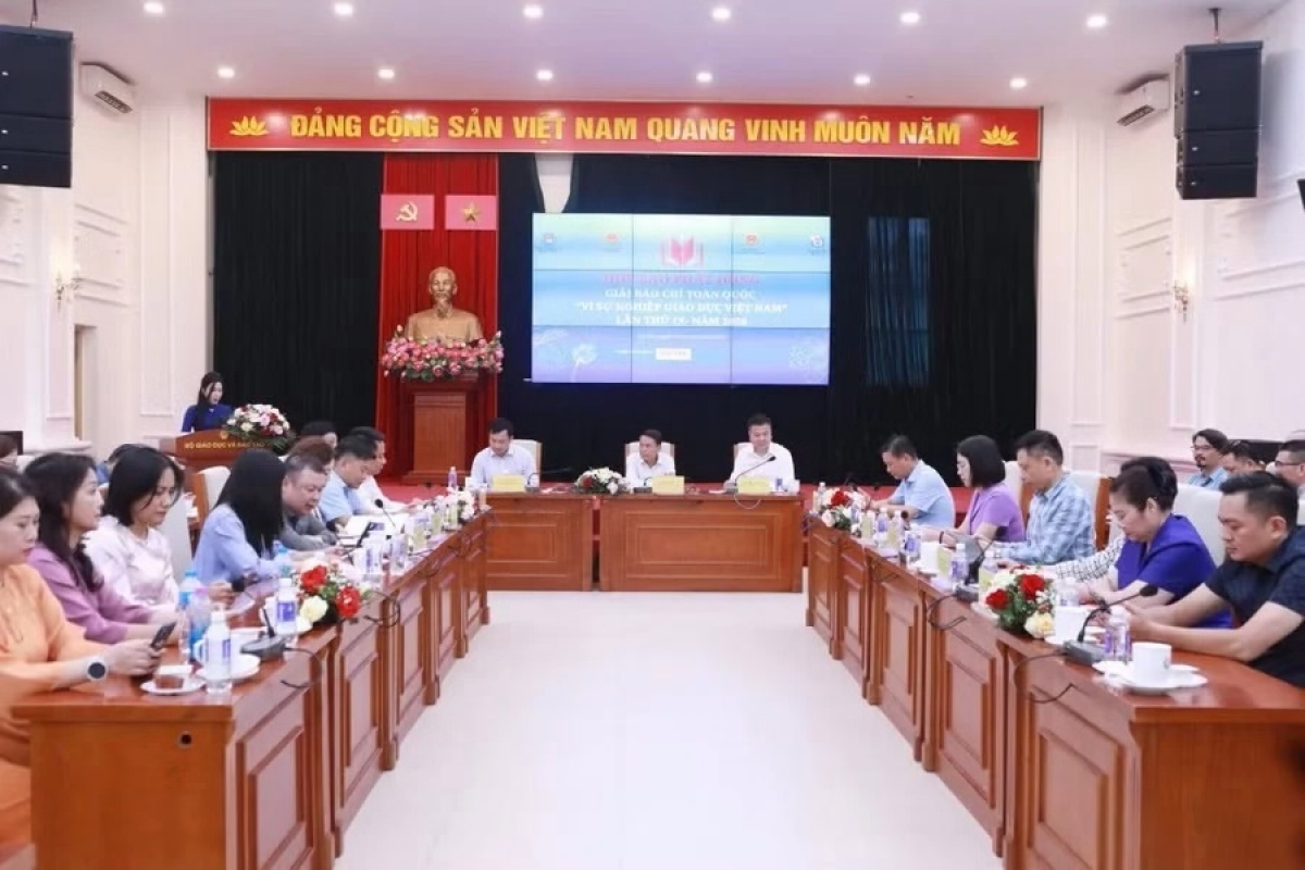 Họp báo và phát động Giải Báo chí toàn quốc “Vì sự nghiệp giáo dục Việt Nam” lần thứ IX – năm 2026. Ảnh: BTC