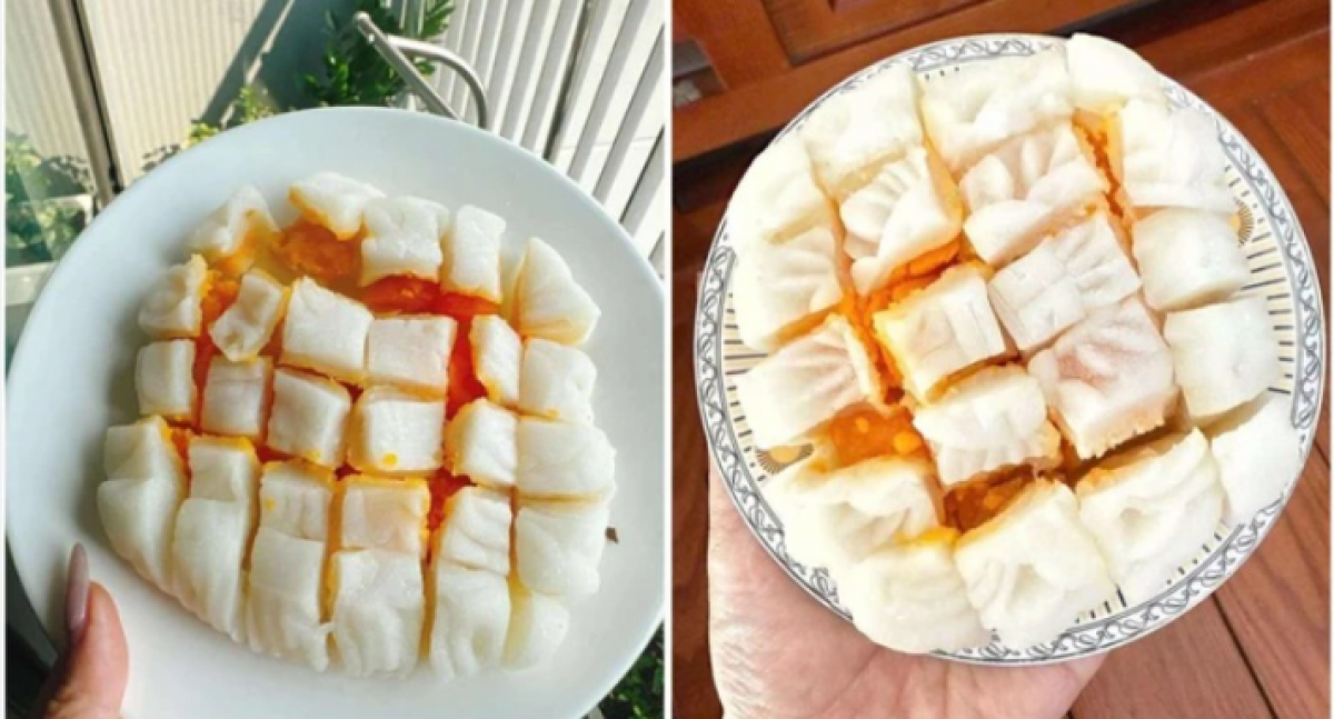 Những chiếc bánh dẻo cỡ lớn đang được lan truyền trên mạng xã hội. Ảnh chụp màn hình