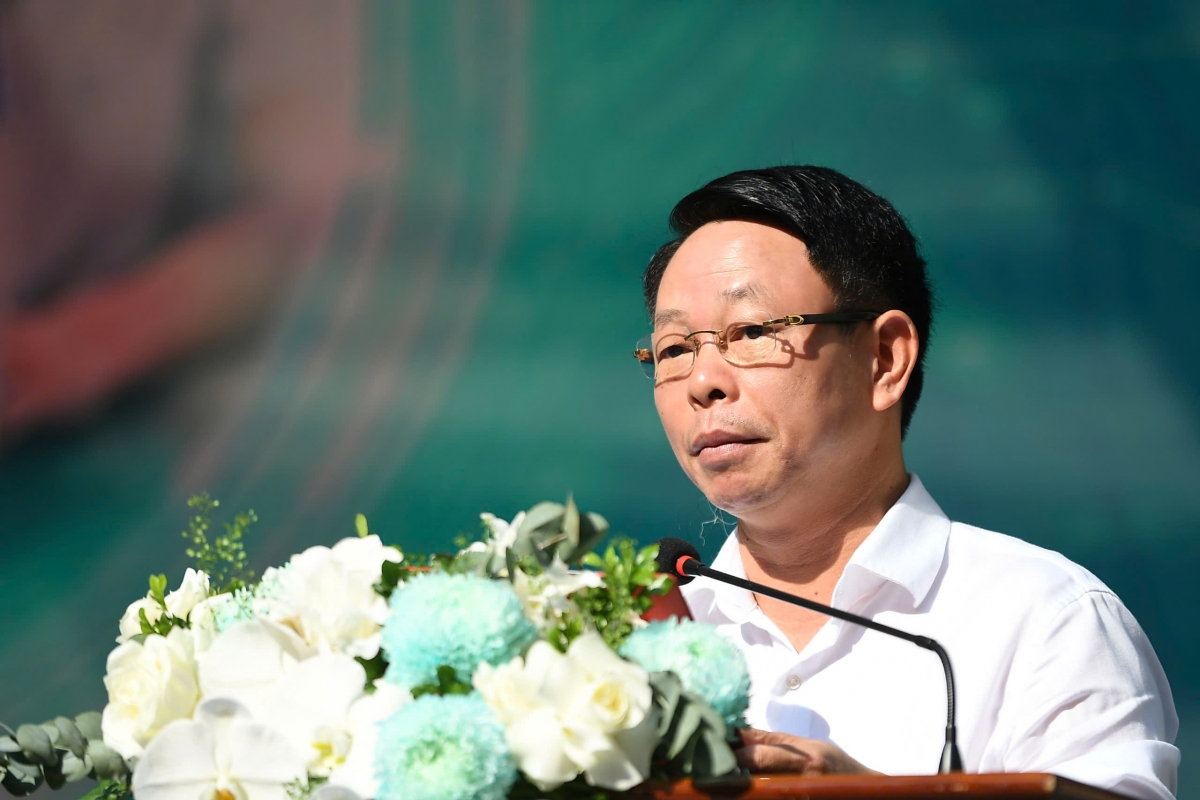 Nhà báo Phùng Công Sưởng, Tổng Biên tập Báo Tiền Phong, Trưởng Ban Tổ chức Diễn đàn (Ảnh: Nghiêm Huê - Báo Tiền Phong)