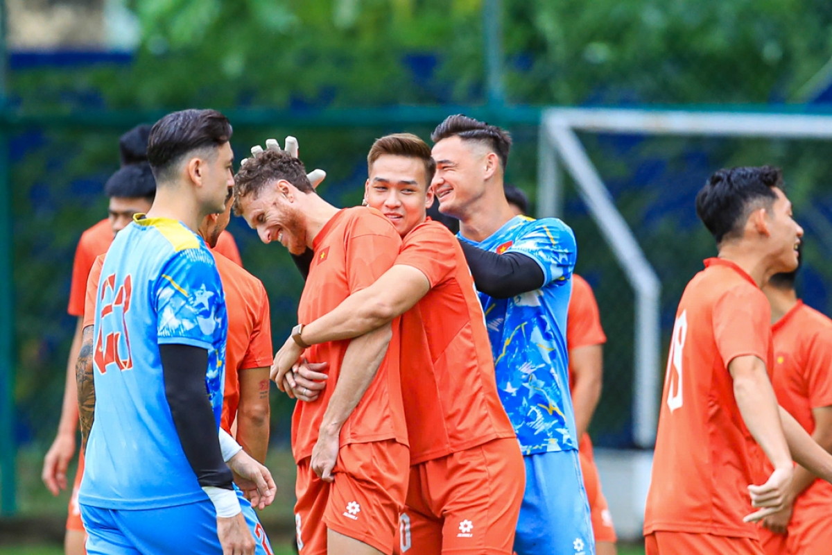 ĐT Việt Nam có tinh thần rất thoải mái, tự tin. (ảnh VFF)