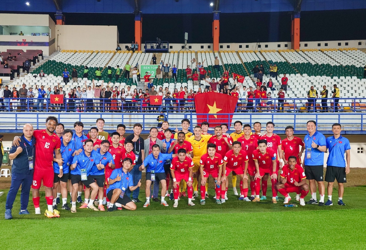 Thầy trò HLV Kim Sang Sik khởi đầu thuận lợi tại FIFA ASEAN Cup 2026 (ảnh: VFF)