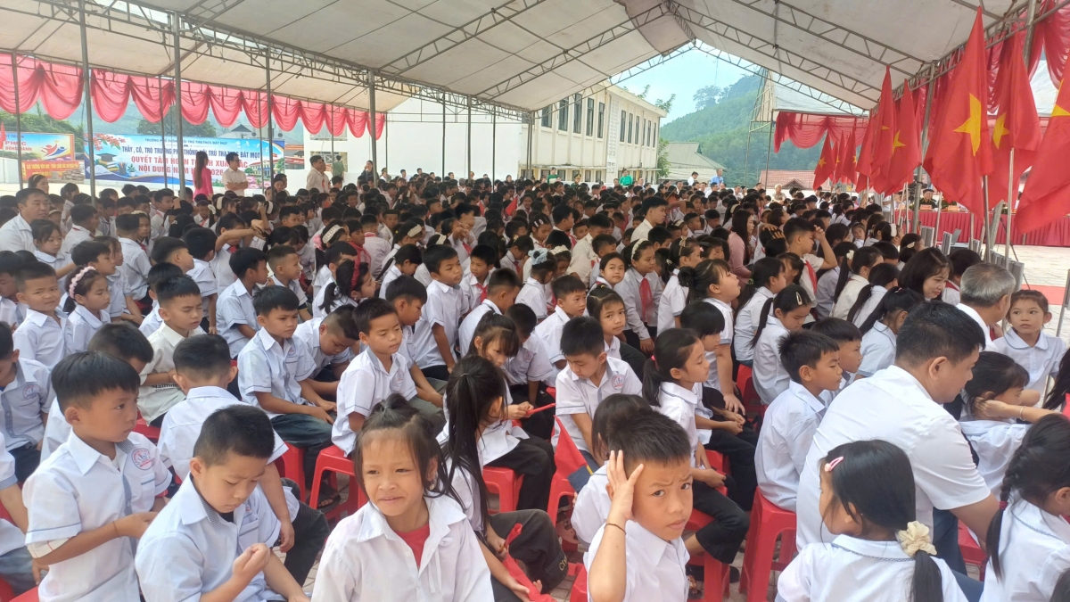 Học sinh Trường nội trú liên cấp Tiểu học và THCS Bát Mọt, Thanh Hóa. Ảnh: Địa phương cung cấp