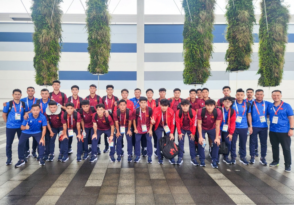ĐT U23 Việt Nam đã có mặt tại Nagoya (Nhật Bản) sẵn sàng tranh tài tại ASIAD 20 (ảnh VFF)