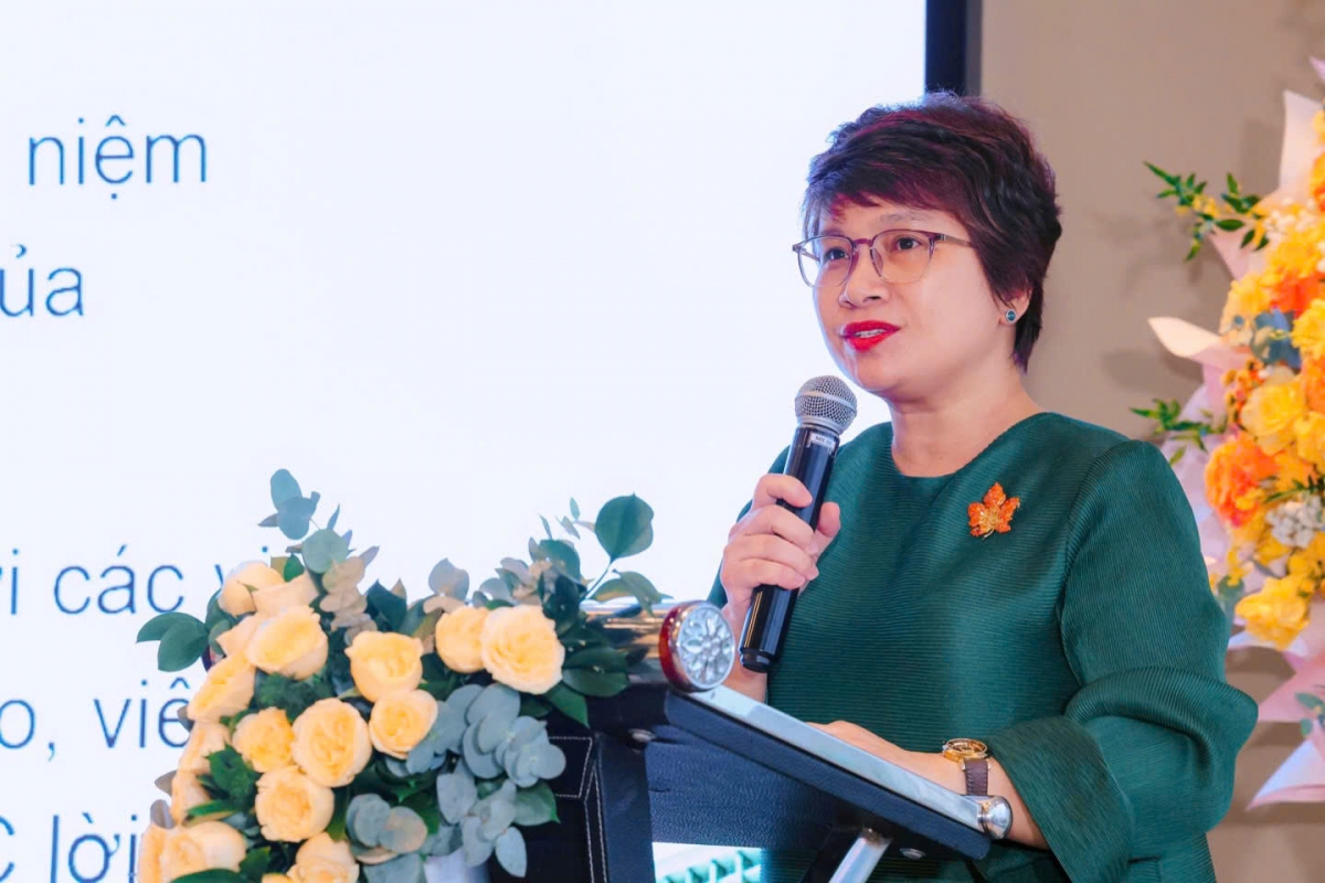 PGS.TS Nguyễn Thu Thuỷ - Cục trưởng Cục hợp tác quốc tế (Bộ GD&amp;ĐT)  phát biểu tại Lễ kỷ niệm
( Ảnh : MOET)