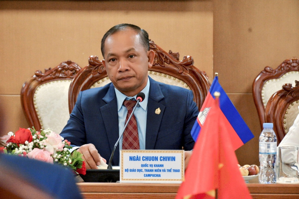 Ngài Chuon Chivin, Quốc vụ khanh Bộ Giáo dục, Thanh niên và Thể thao Campuchia (Ảnh: MOET)