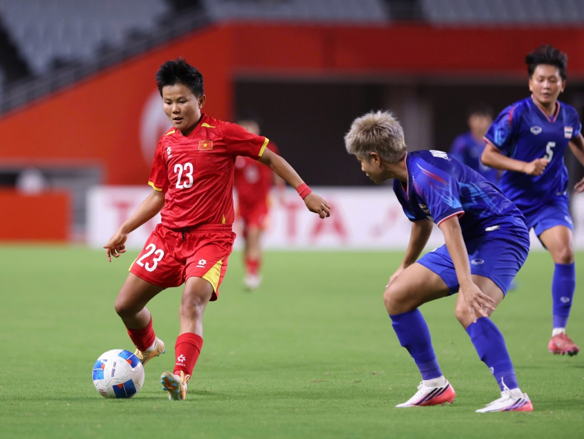 Đội tuyển nữ Việt Nam (áo đỏ) giành vé vào Tứ kết ASIAD 2026 (Ảnh VFF)