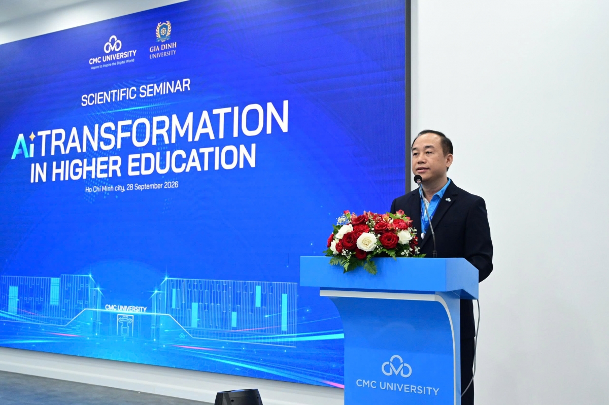 PGS.TS. Nguyễn Thanh Tùng - Hiệu trưởng Trường Đại học CMC phát biểu tại sự kiện (Ảnh: Trường CMC)