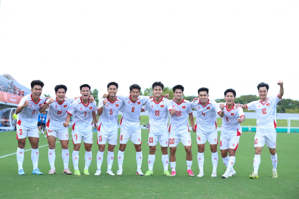 Niềm vui chiến thắng của U23 Việt Nam (Ảnh: Hoàng Hồ)