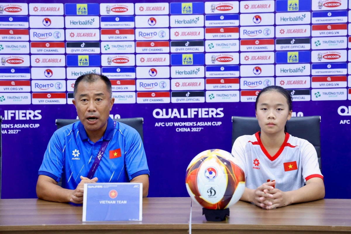 HLV Okiyama Masahiko khẳng định U17 nữ Việt Nam hoàn thành mục tiêu 20 bàn thắng (Ảnh VFF)