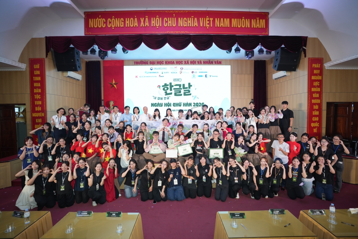 Các thí  sinh tham dự Ngày hội Chữ Hàn Hangeulnal 2026 (Ảnh: USSH)