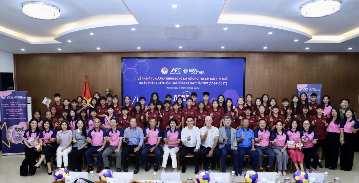 Lễ ra mắt Chương trình bóng đá dành cho trẻ em gái từ 6-9 tuổi (ảnh: VFF)