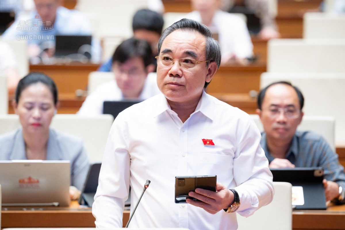 Đại biểu Lê Hữu Trí (Đoàn Khánh Hòa)  Ảnh: Meida Quốc hội