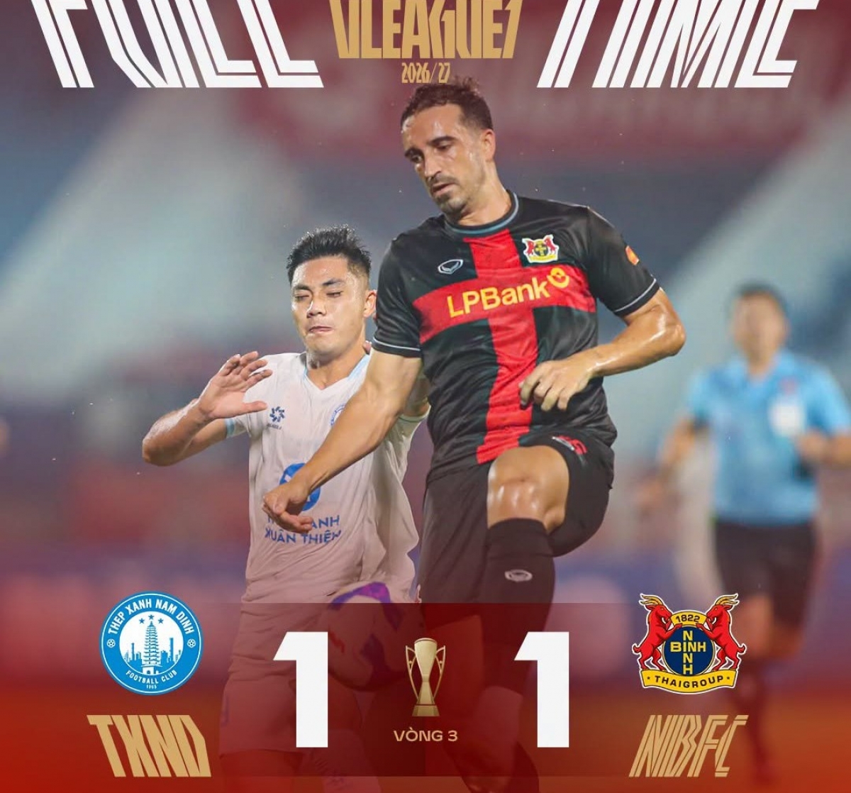 Ninh Bình FC lỡ cơ hội vượt lên dẫn đầu BXH (Ảnh: VPF)